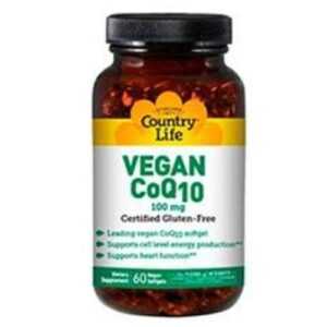 image Дієтична добавка Vegan CoQ10 (Веган Коензим Q10) 100 мг 60 капсул ТМ Кантрі Лайф / Country Life