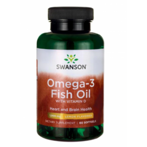 Omega-3 Fish Oil whith vitamin D - Lemone Flavored 1000mg - 60 sgels