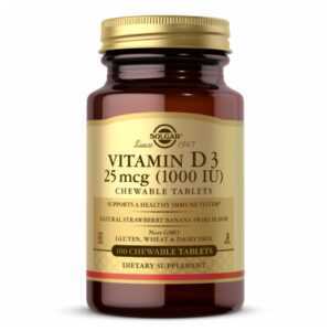 Vitamin D3 25 mcg (1000 IU) Chewable Strawberry Banana Swirl - 100 Chewables